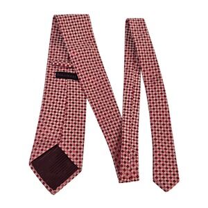 Bolgheri Red Geometric Diamond Silk Tie Made in Italy Mens Necktie 3.75 Inch